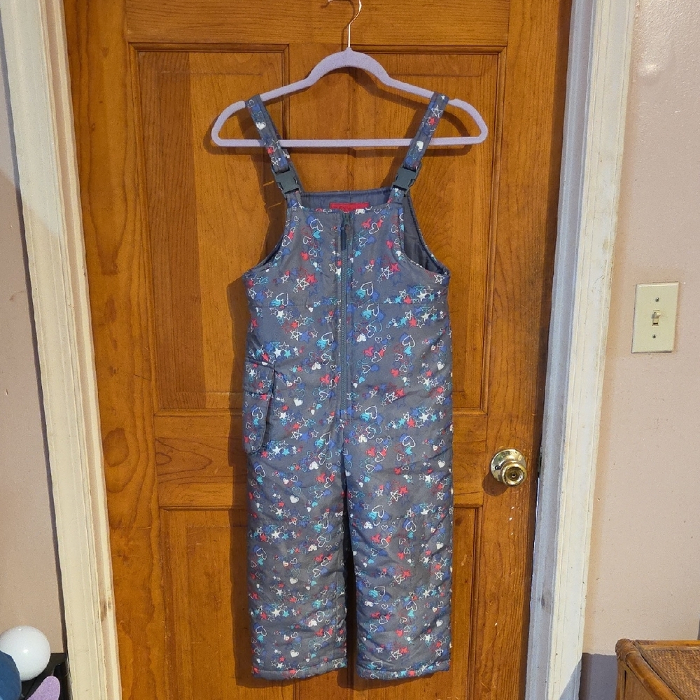 London Fog Gray Hearts And Stars Kids Overalls